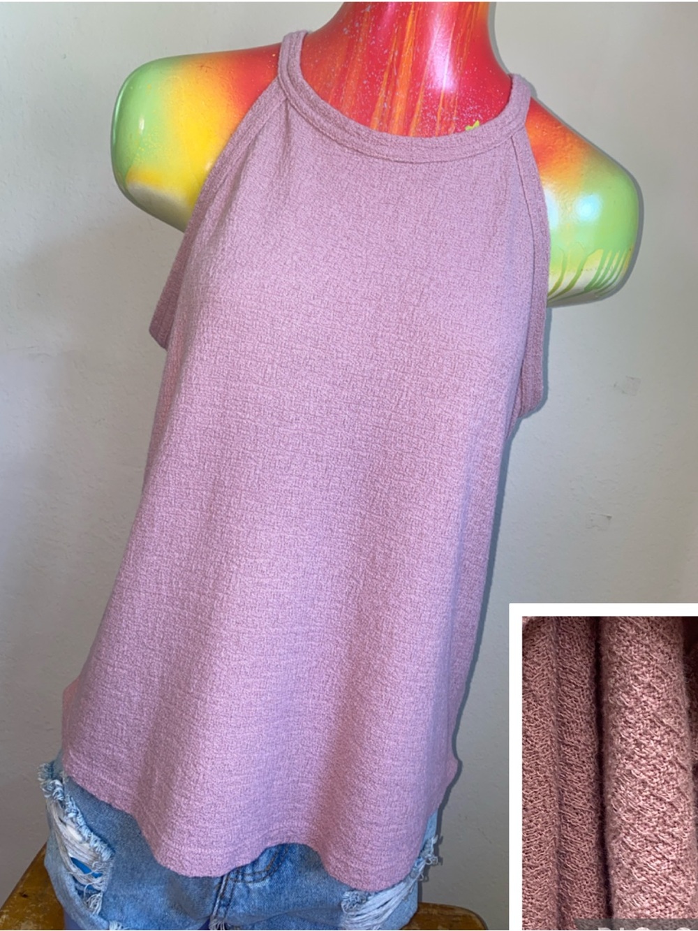 Universal Thread Dusty Rose Ribbed Tank Top